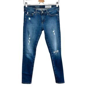 AG Adriano Goldschmied Womens The Legging Ankle Super Skinny Blue Jeans Size 25